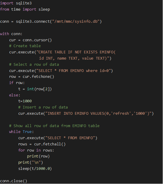 英创Linux主板的Python, C#实例之二 SQLite数据库.png